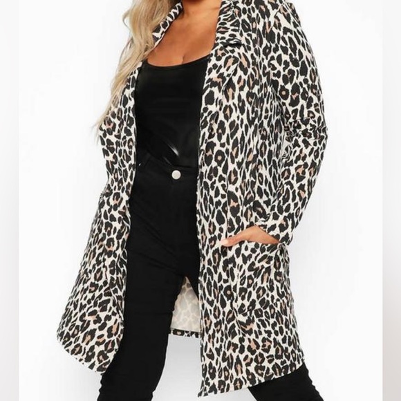 BOOHOO LEOPARD PRINT DUSTER - Picture 2 of 6